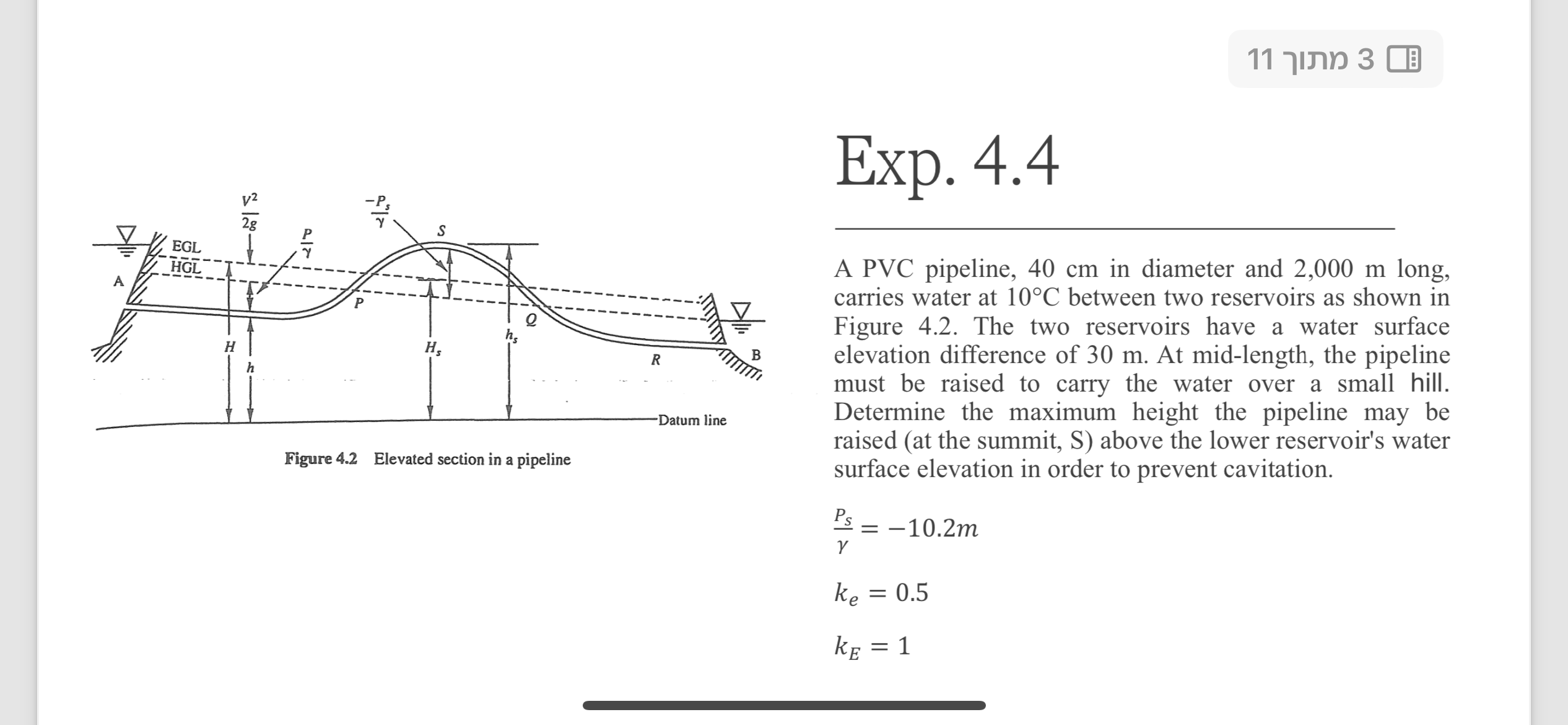 Solved A PVC pipeline, 40 cm in diameter and 2,000 m | Chegg.com