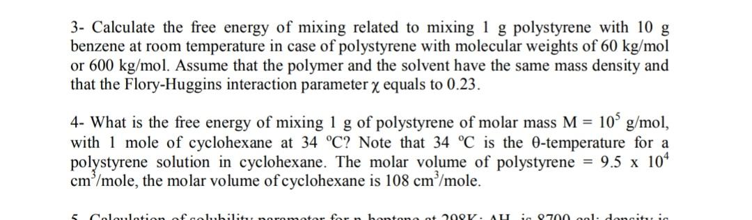 Solved 3- Calculate the free energy of mixing related to | Chegg.com