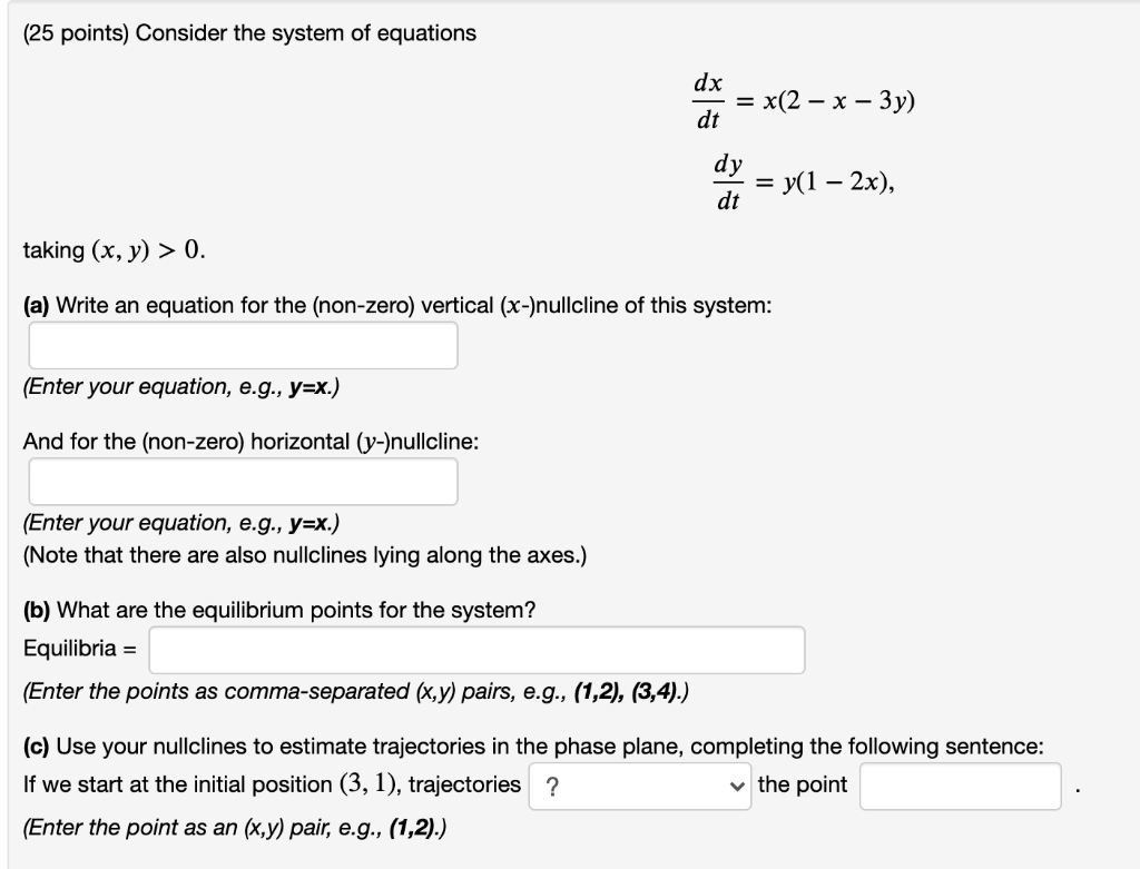 Solved Consider The System Of Chegg Com