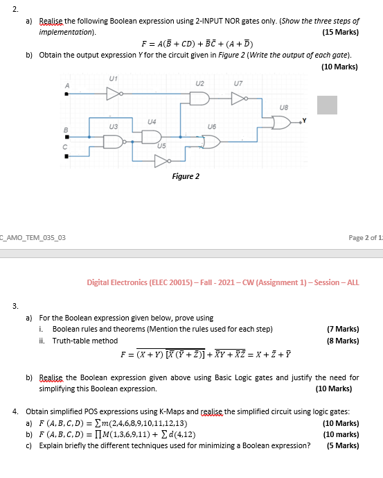 Solved A) For The Circuit Shown In Figure 1, Answer The | Chegg.com