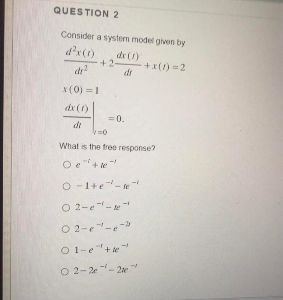 Solved Consider A System Model Given By | Chegg.com