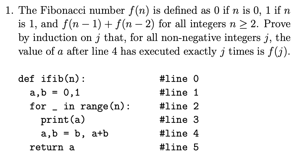 Solved which basically means, if J == n, ifib(J) == n.Since | Chegg.com