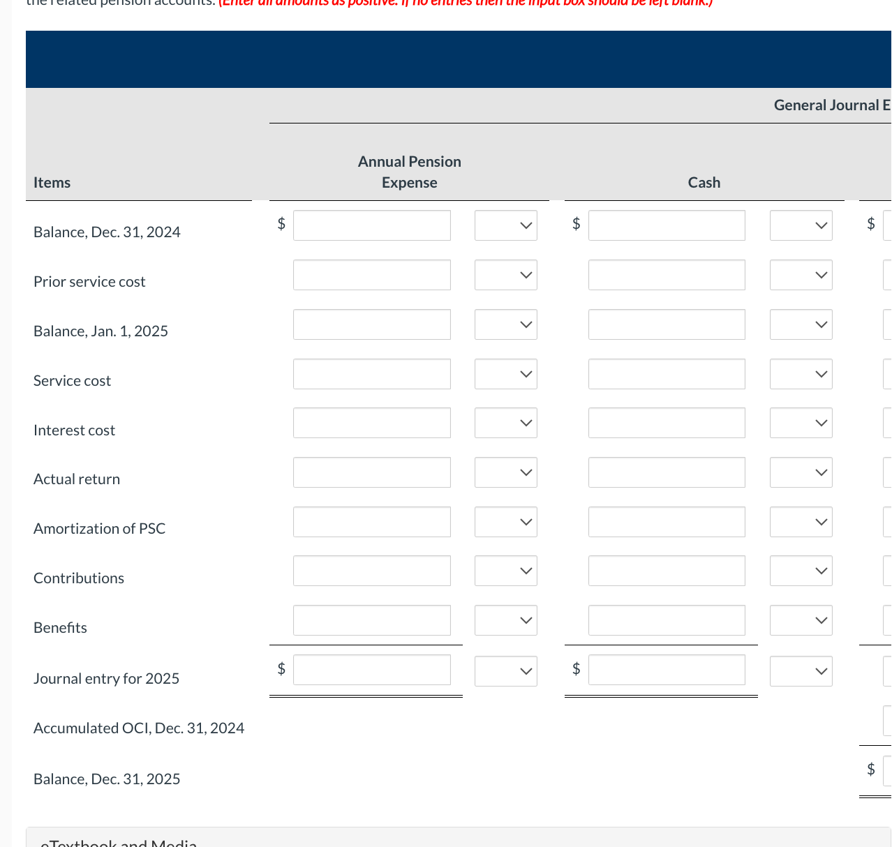 Solved SHERIDAN CORP. Pension Worksheet2025 EntriesThe