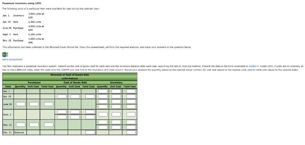 solved-perpetual-inventory-using-lifo-the-following-units-of-chegg