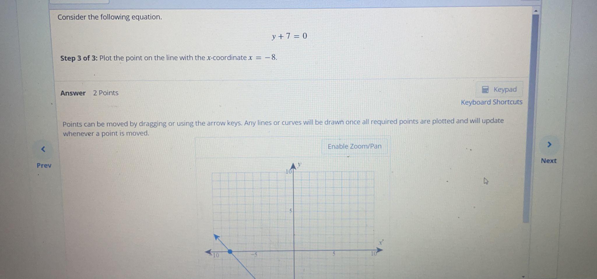 Solved Consider the following equation. y + 7 = 0 Step 2 of | Chegg.com