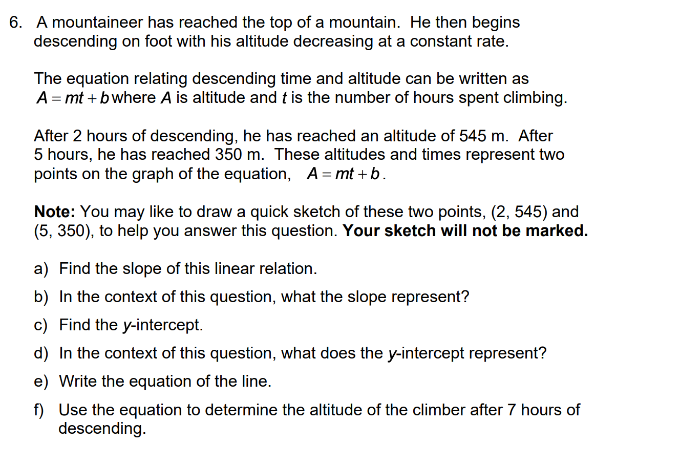 Solved 6. A Mountaineer Has Reached The Top Of A Mountain. | Chegg.com