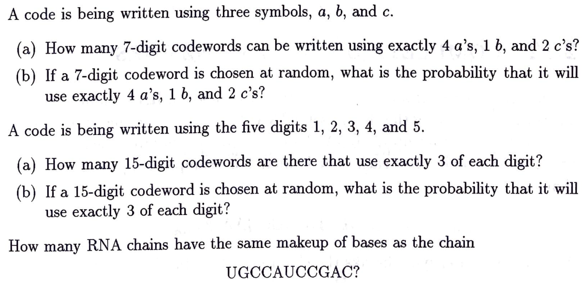 Solved A code is being written using three symbols, a, b, | Chegg.com