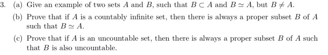 Solved 3. (a) Give an example of two sets A and B, such that | Chegg.com