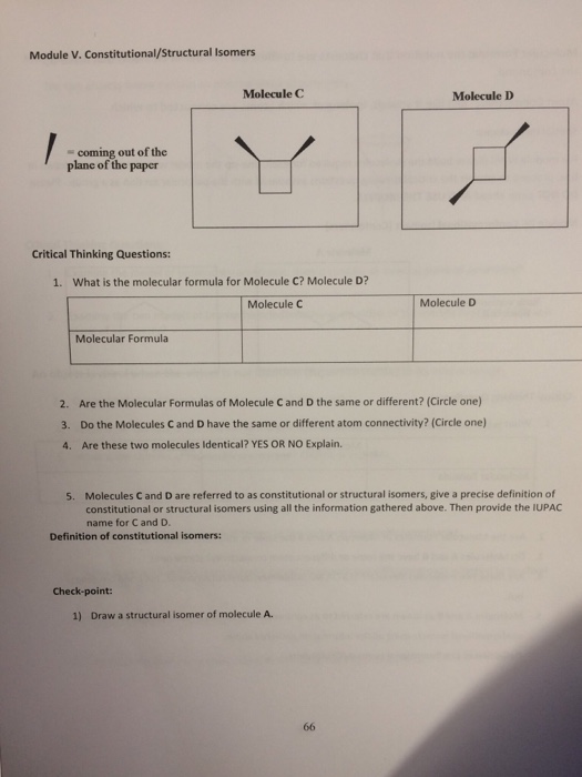 Solved Module III Internal Plane Of Symmetry And Chirality Chegg