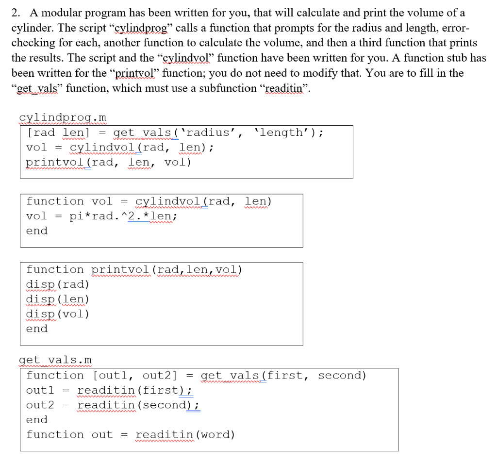 Solved Solve using MatLab 1. A modular program has been | Chegg.com