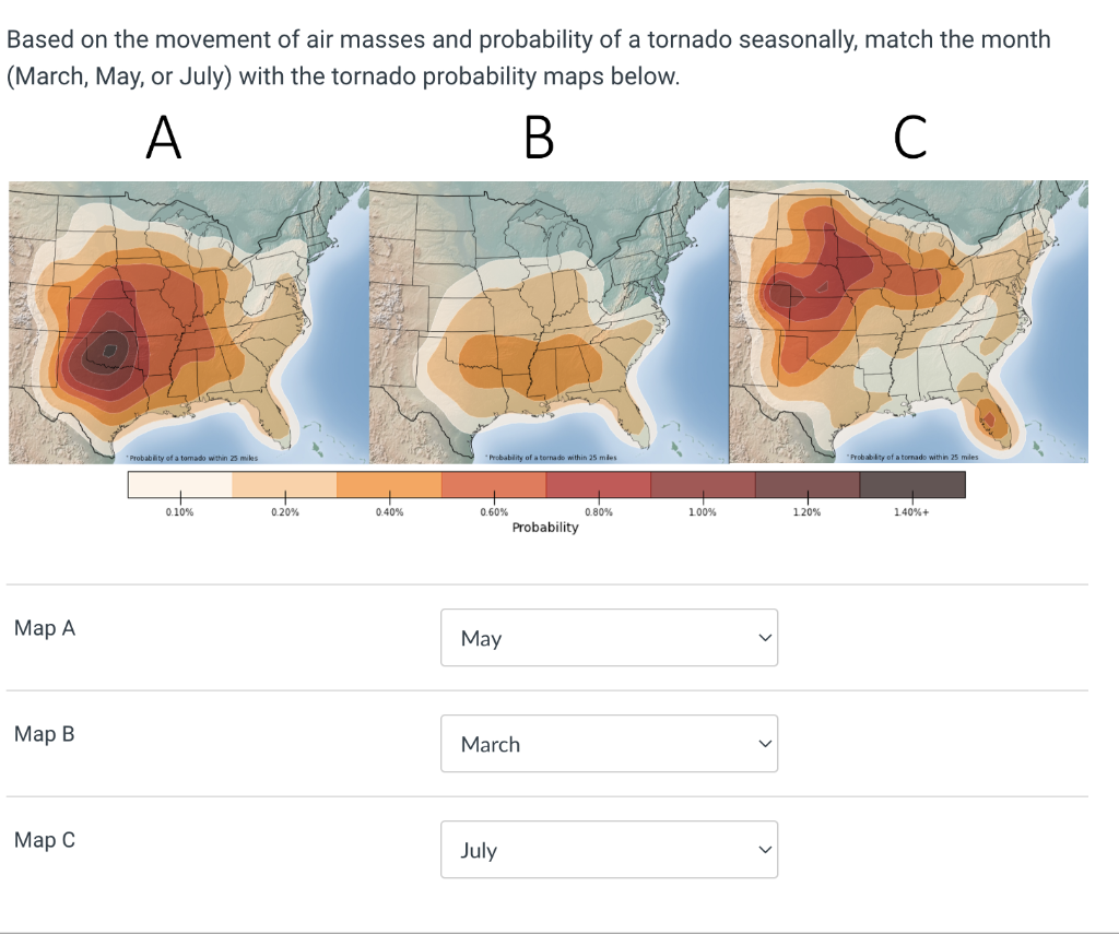 Solved Based on the movement of air masses and probability | Chegg.com