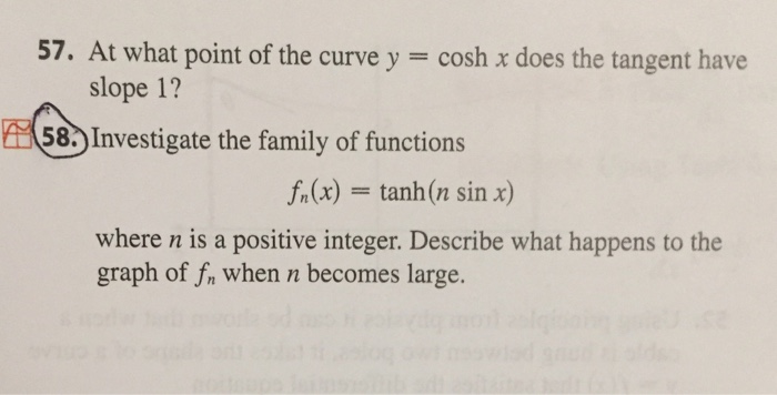 Solved 57. At what point of the curve y cosh x does the | Chegg.com
