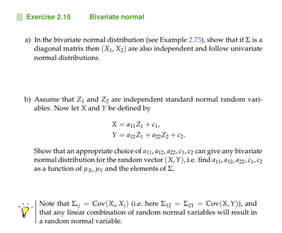Bivariately Normal Example Graph Solved IIIExercise 2.15 Bivariate normal a) In the bivariate | Chegg.com