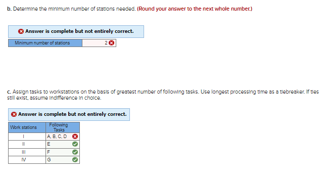 b. Determine the minimum number of stations needed. | Chegg.com