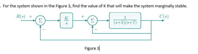 Solved For the system shown in the Figure 3, find the value | Chegg.com