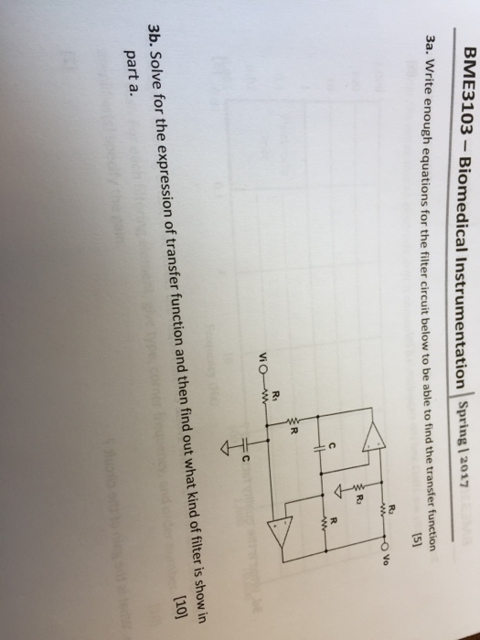 Solved a. Write enough equations for the filter circuit | Chegg.com