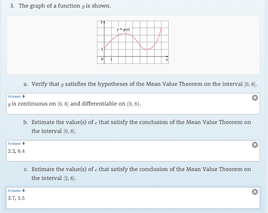 Solved 3. The graph of a function g is shown. yg) a. Verify | Chegg.com