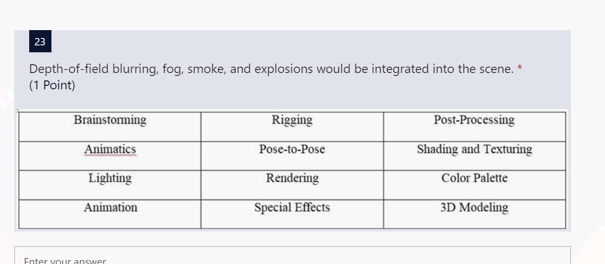 23 Depth-of-field blurring, fog, smoke, and | Chegg.com