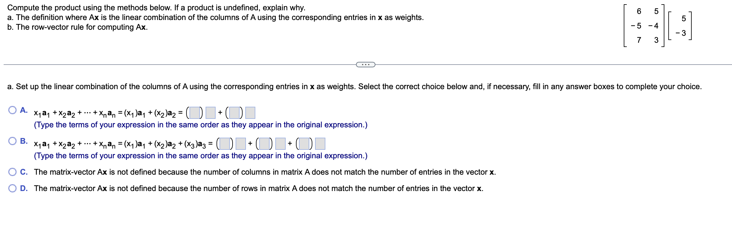 Solved Compute The Product Using The Methods Below. If A | Chegg.com