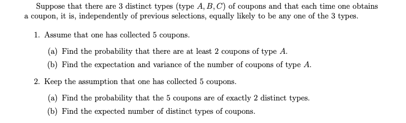 Solved Suppose That There Are 3 Distinct Types (type A, B, | Chegg.com