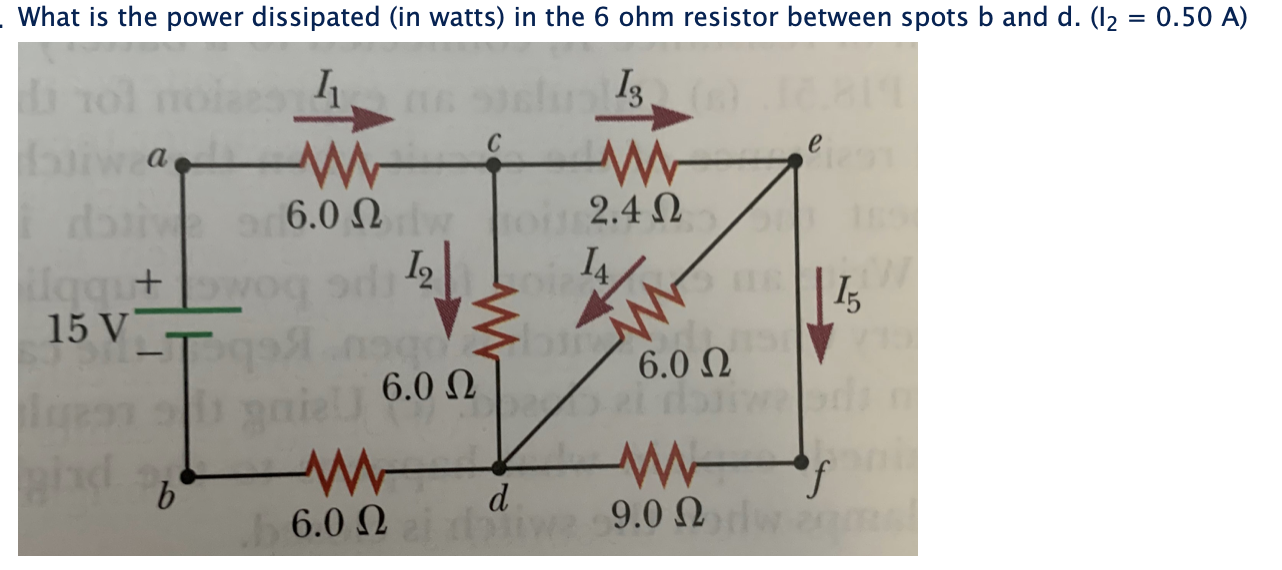 Solved What Is The Power Dissipated (in Watts) In The 6 Ohm | Chegg.com