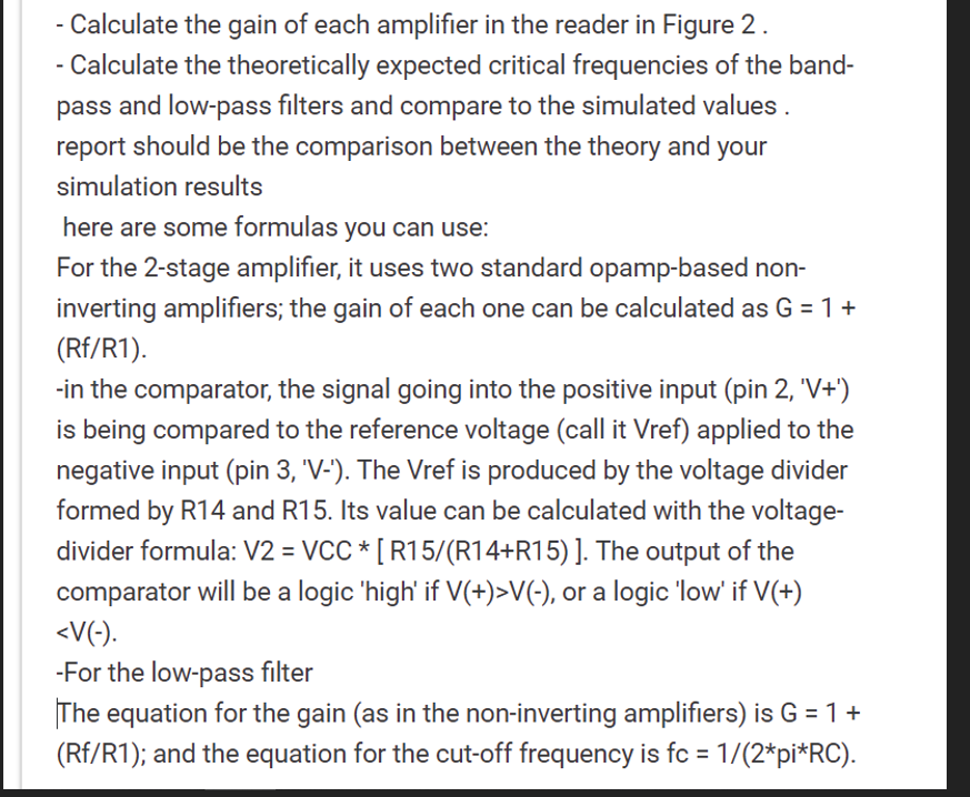 - Calculate The Gain Of Each Amplifier In The Reader | Chegg.com