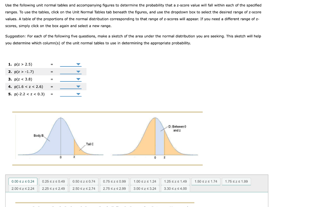 Solved Use The Following Unit Normal Tables And Accompanying | Chegg.com