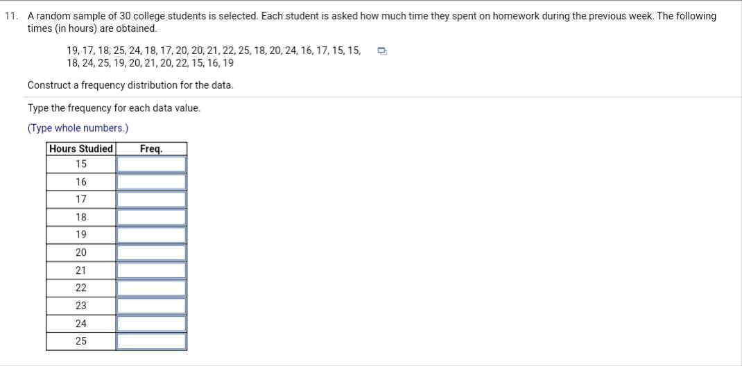 Solved 1. A random sample of 30 college students is | Chegg.com