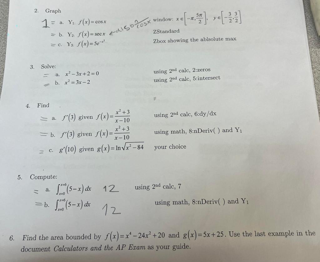 Solved Solve these using a TI84 calculator, explain what u