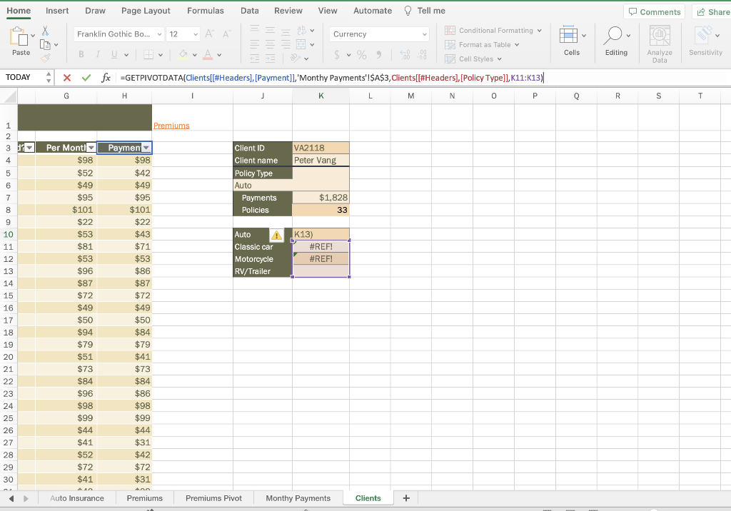 Solved ASAP Please Help!!! Return to the Clients worksheet. | Chegg.com