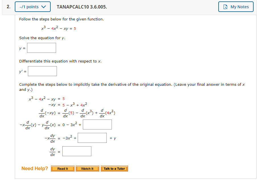 Solved | -11 points v TANAPCALC10 3.6.005. My Notes Follow | Chegg.com
