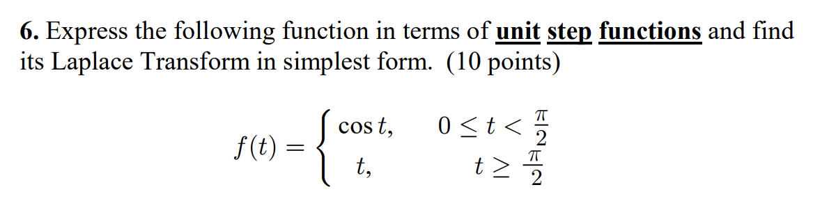 Solved 6. Express the following function in terms of unit | Chegg.com