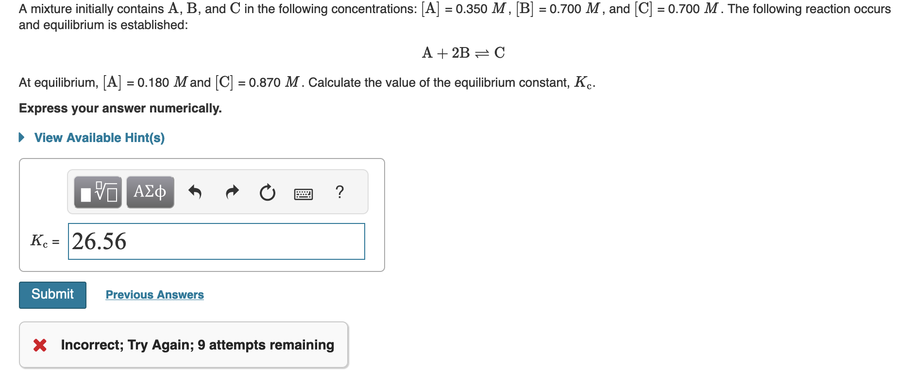 Solved A Mixture Initially Contains A, B, And C In The | Chegg.com