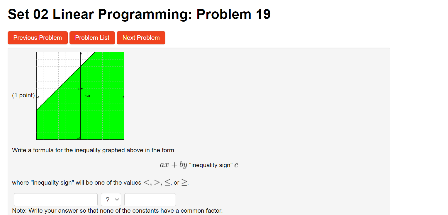 Solved Set 02 Linear Programming: Problem 19 Previous | Chegg.com