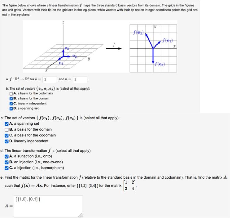 The figure below shows where a linear transformation | Chegg.com