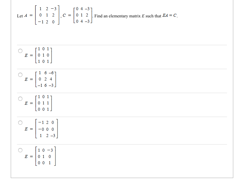 Solved Let A = [ 1 2 -31 50 4-31 0 1 2 .= 101 2 Find an | Chegg.com