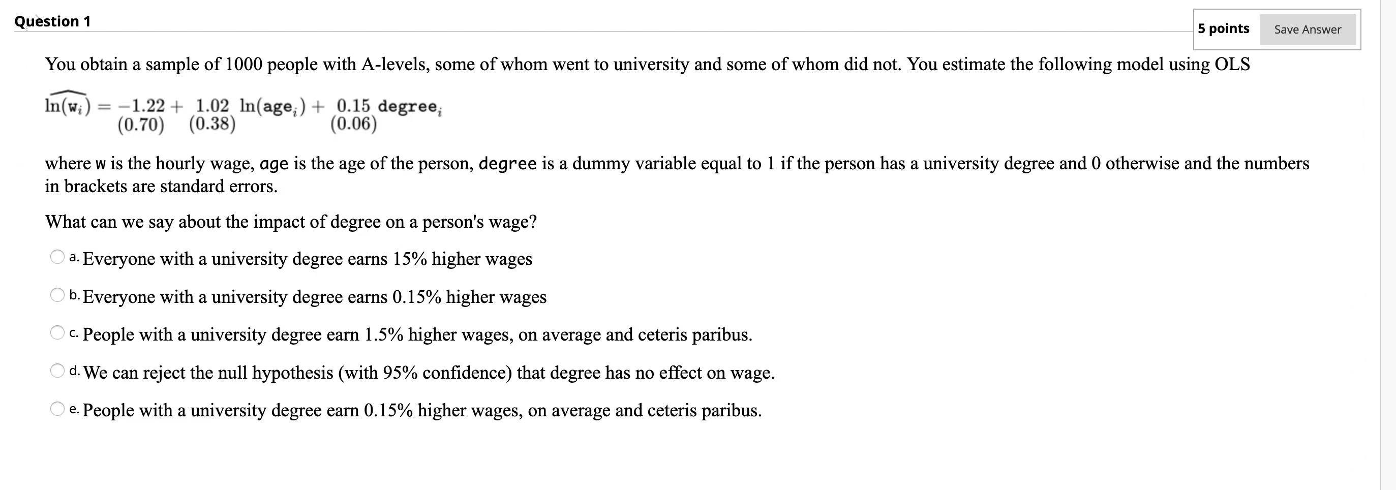 Solved Question 1 5 points Save Answer You obtain a sample | Chegg.com
