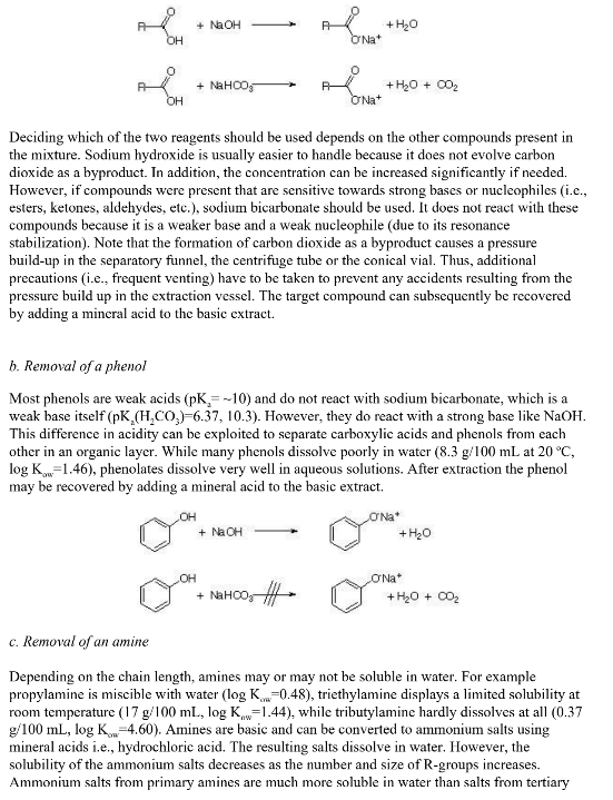 Solved AcidBase Extraction Laboratory List of Things Needed