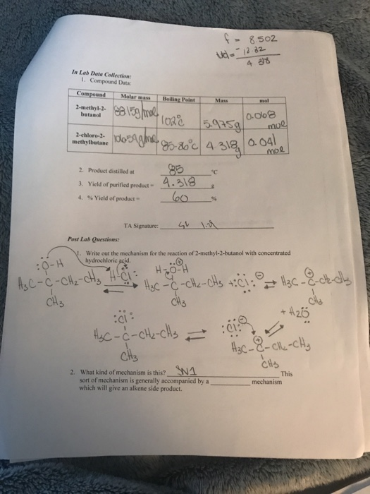 Solved f- 8502 12.82 In Lab Data Collectio . Compound Data: | Chegg.com