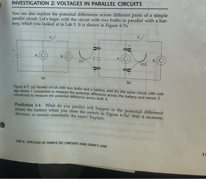 Solved INVESTIGATION 2 VOLTAGES IN PARALLEL CIRCUITS You