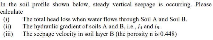 Solved In the soil profile shown below, steady vertical | Chegg.com