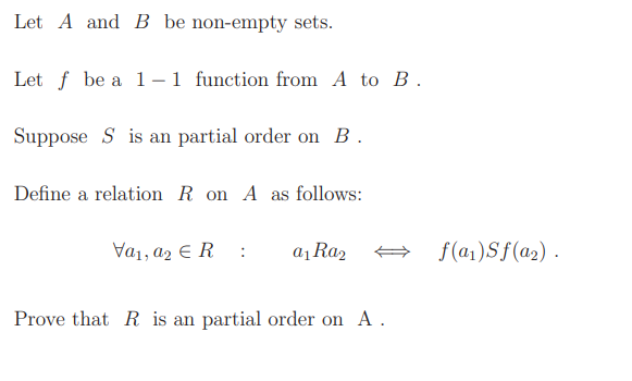 Solved Let A And B Be Non-empty Sets. Let F Be A 1-1 | Chegg.com