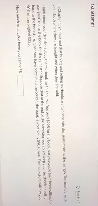 Solved 1st attempt See Hint In Chapter 1, you learned that | Chegg.com