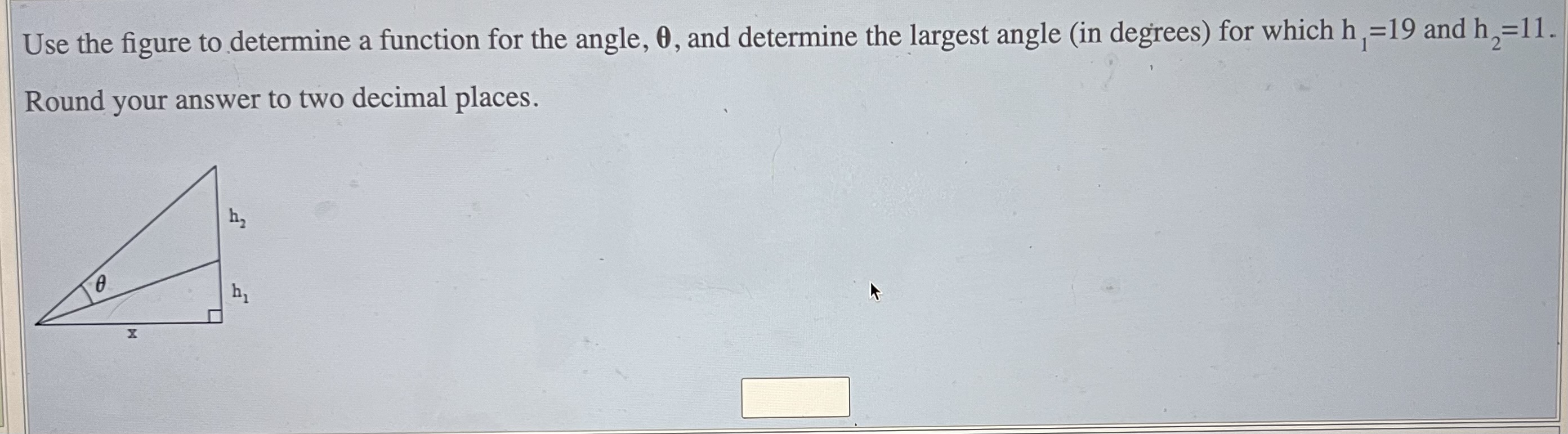 Solved Use the figure to determine a function for the angle, | Chegg.com