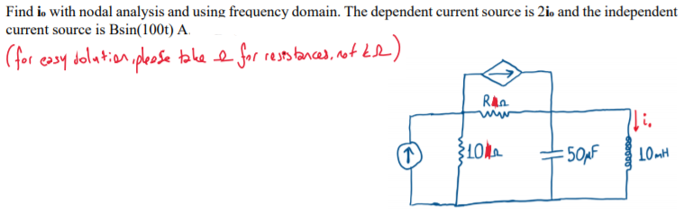 Solved Find i. with nodal analysis and using frequency | Chegg.com