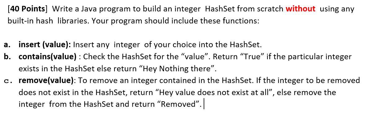 Solved [40 Points) Write a Java program to build an integer | Chegg.com
