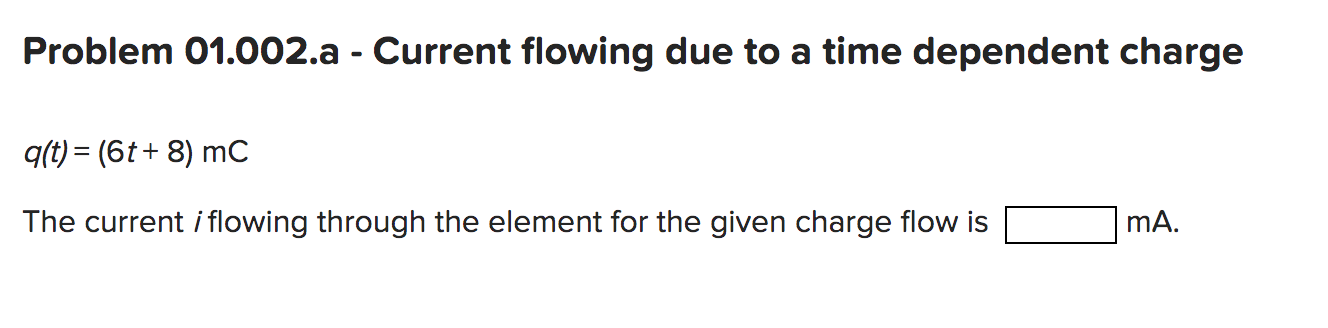 Solved Problem 01.002.a - Current flowing due to a time | Chegg.com