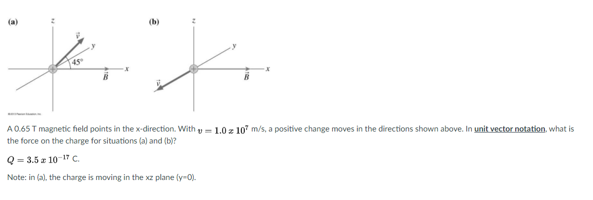 Solved (a) (b) 1 45° x B A 0.65 T magnetic field points in | Chegg.com
