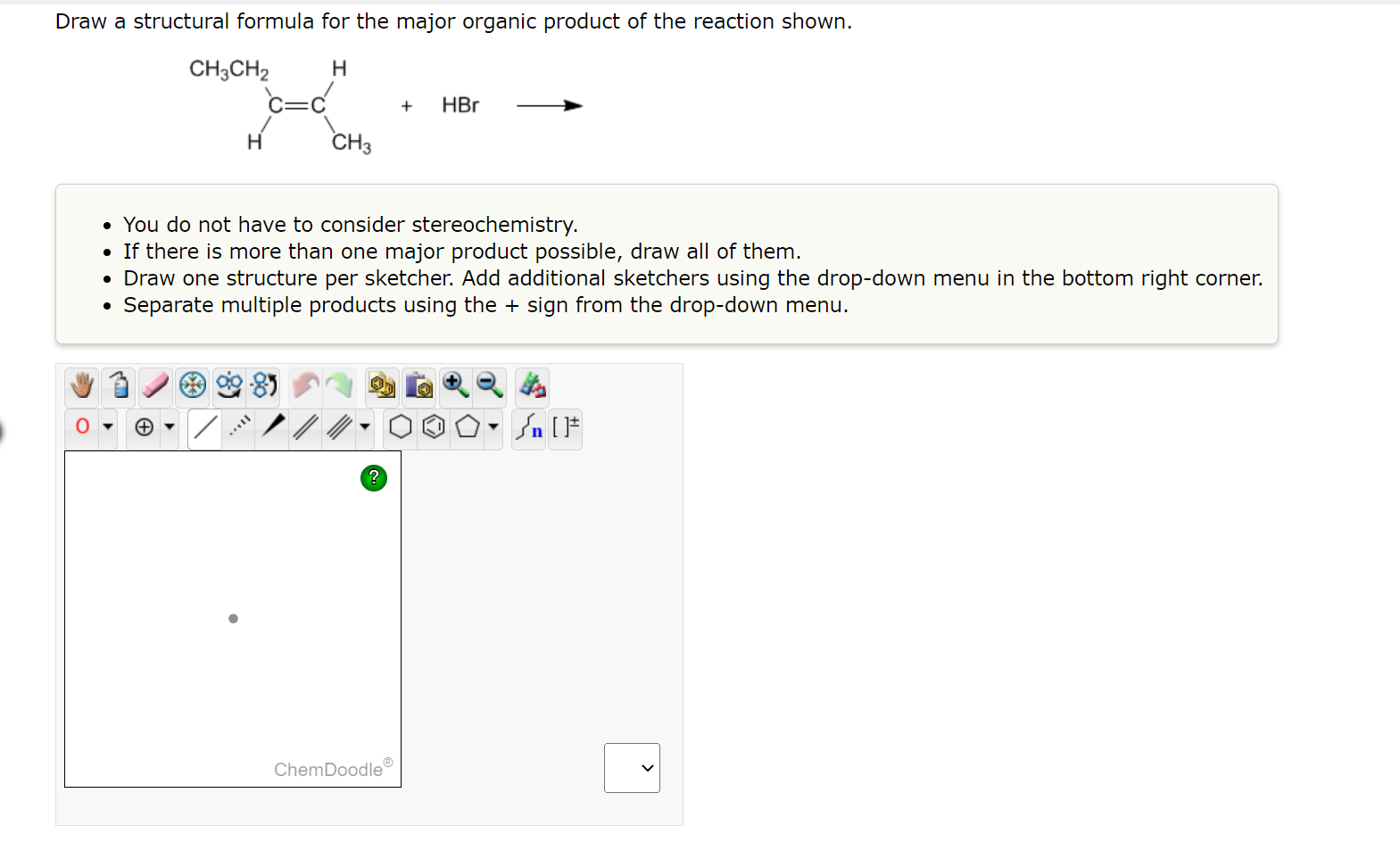 Solved Draw A Structural Formula For The Major Organic | Chegg.com