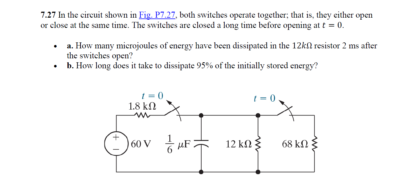 Solved 7.27 In the circuit shown in Fig. P7.27, both | Chegg.com